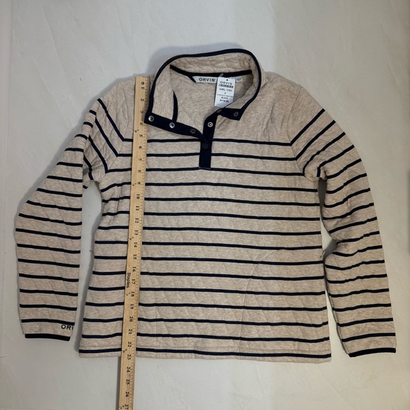 Orvis Quilted Stripe Snap Neck Pullover Size Small NWT - Picture 3 of 9